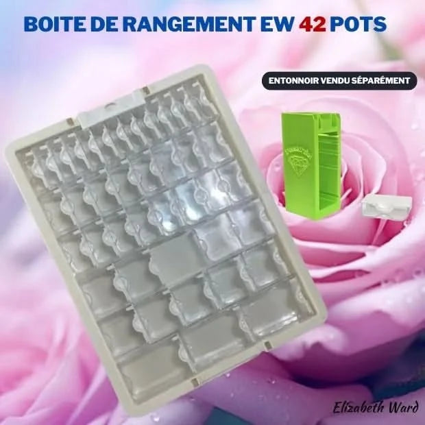 Boite Rangement EW 42 Pots - Art Thérapie - Diamond Painting - Broderie à Diamant - Qualité Supérieur