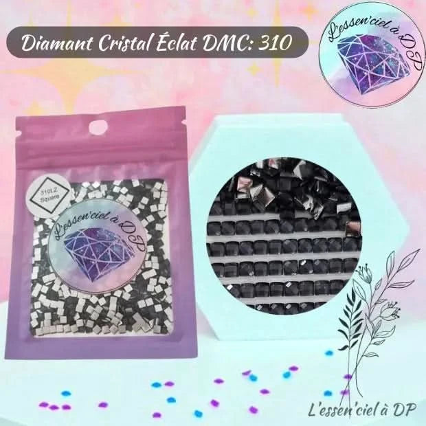Diamant Cristal Eclat DMC 310 - Diamond Painting - Broderie à Diamant - Art Thérapie