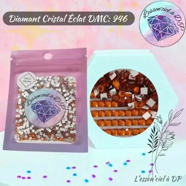 Diamant Cristal Eclat DMC 946 - Diamond Painting - Broderie à Diamant - Art Thérapie