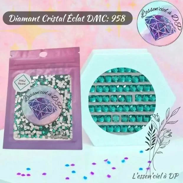 Diamant Cristal Eclat DMC 958 - Diamond Painting - Broderie à Diamant - Art Thérapie