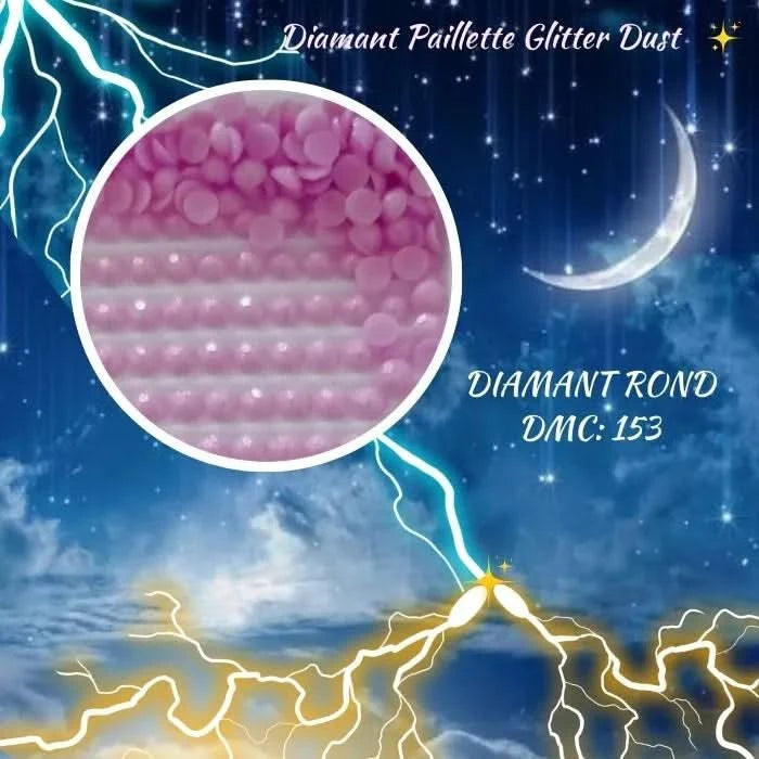 Diamant Paillette Glitter Dust: DMC 153 - Diamant Rond - Diamond Painting - Broderie à Diamant - Art Thérapie