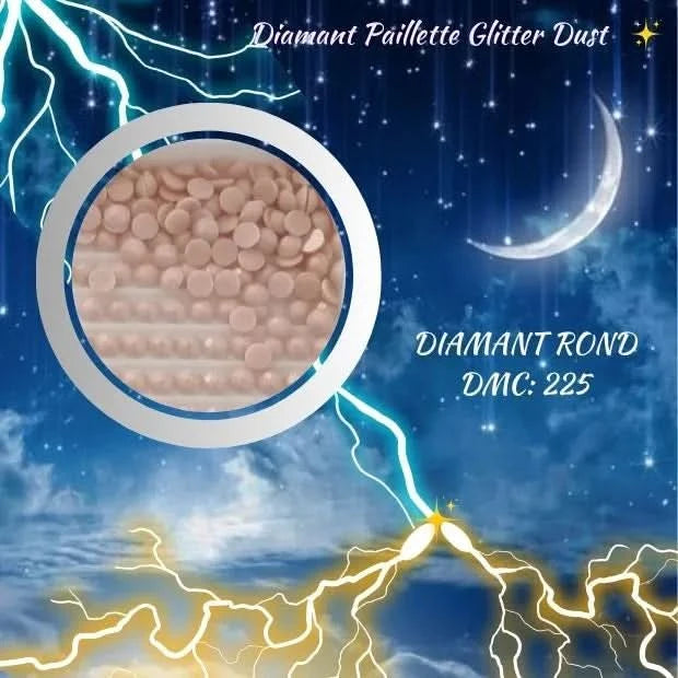 Diamant Paillette Glitter Dust: DMC 225 - Diamant Rond - Diamond Painting - Broderie à Diamant - Art Thérapie