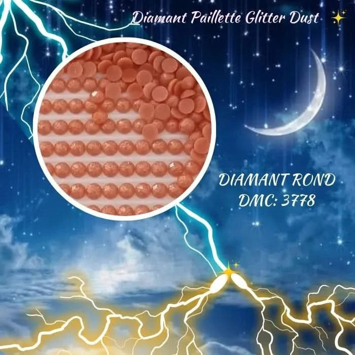 Diamant Paillette Glitter Dust: DMC 3778 - Diamant Rond - Diamond Painting - Broderie à Diamant - Art Thérapie