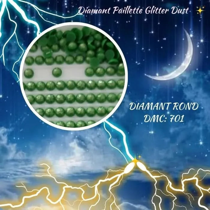 Diamant Paillette Glitter Dust: DMC 701- Diamant Rond - Diamond Painting - Broderie à Diamant - Art Thérapie