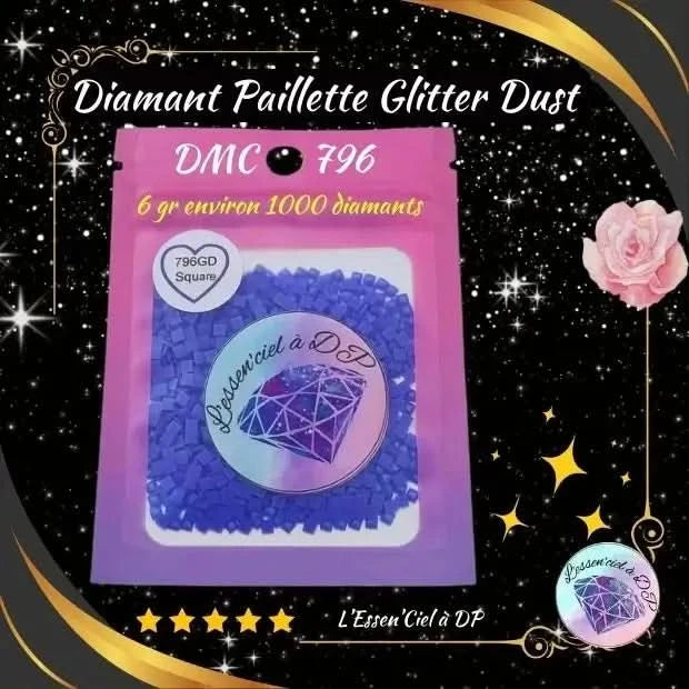 Diamant Paillette Glitter Dust: DMC 796 GD - Diamond Painting - Art Thérapie - Broderie à Diamant