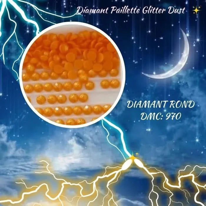 Diamant Paillette Glitter Dust: DMC 970 - Diamant Rond - Diamond Painting - Broderie à Diamant - Art Thérapie