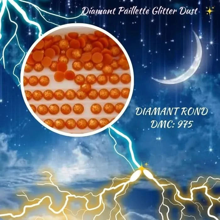 Diamant Paillette Glitter Dust: DMC 975 - Diamant Rond - Diamond Painting - Broderie à Diamant - Art Thérapie