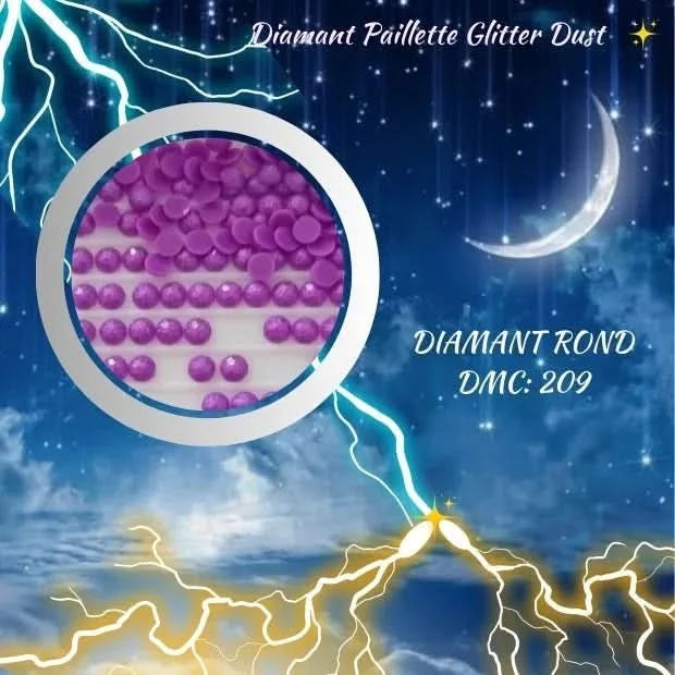 Diamant Rond Paillette Glitter Dust DMC 209 - Diamond Painting - Broderie Diamant - Art Thérapie