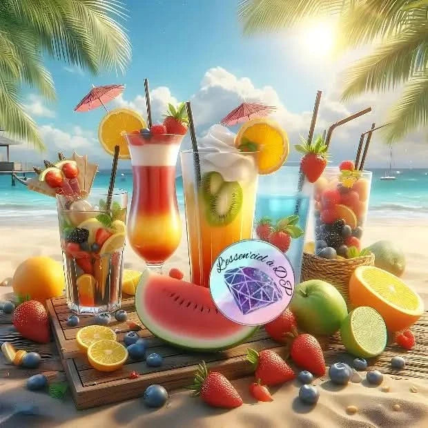 Art Thérapie - Toile Diamond Painting Boissons d'été - Broderie à Diamant - Dimension de la toile: 60 x 60 cm