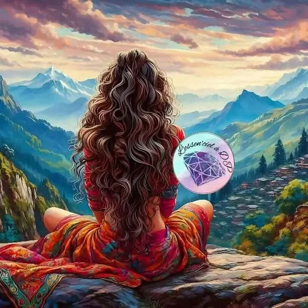 Art Thérapie - Toile Diamond Painting Méditation en Montagne - Broderie à Diamant - Dimension de la toile: 60 x 60 cm