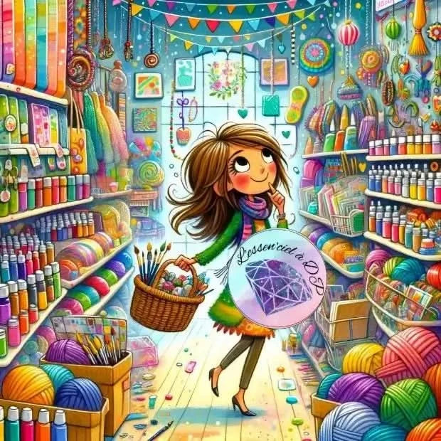 Art Thérapie - Toile Diamond Painting Paradis des Artisans - Broderie à Diamant - Dimension de la toile: 60 x 60 cm