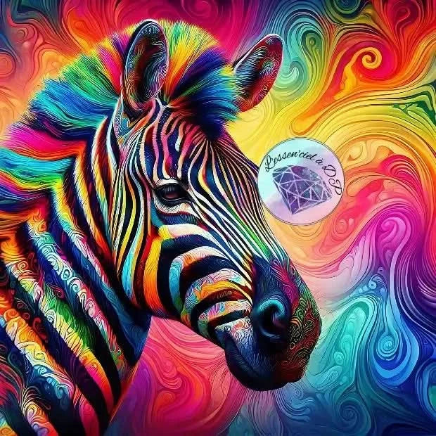 Art Thérapie - Toile Diamond Painting Zèbre Funky - Broderie à Diamant - Dimension de la toile: 60 x 60 cm