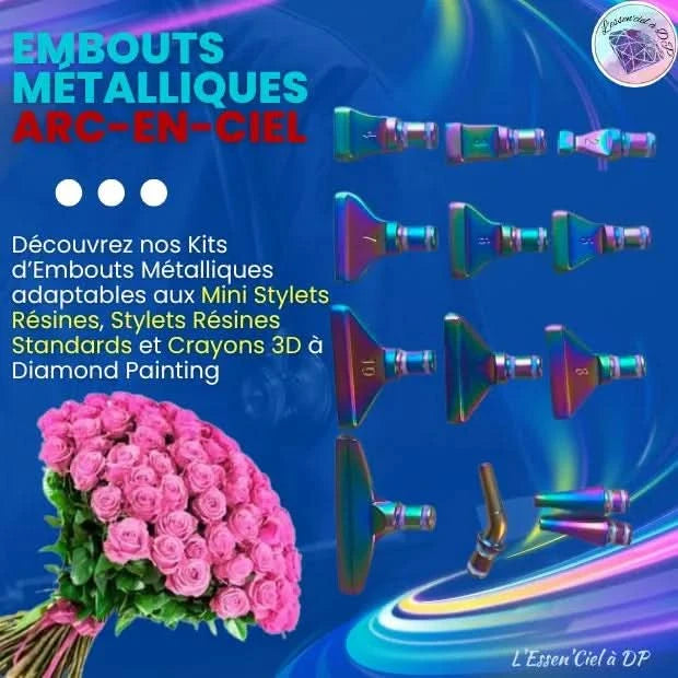 Kit embouts métallique Arc-en-Ciel - Art Thérapie - Diamond Painting - Broderie à Diamant