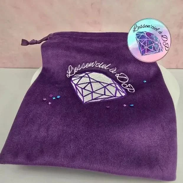 Sac Brode Velours Mauve - Art Thérapie - Diamond Painting - Broderie à Diamant - Qualité Supérieur
