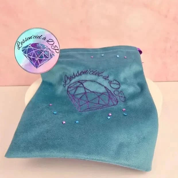 Sac Brode Velours Turquoise - Art Thérapie - Diamond Painting - Broderie à Diamant - Qualité Supérieur