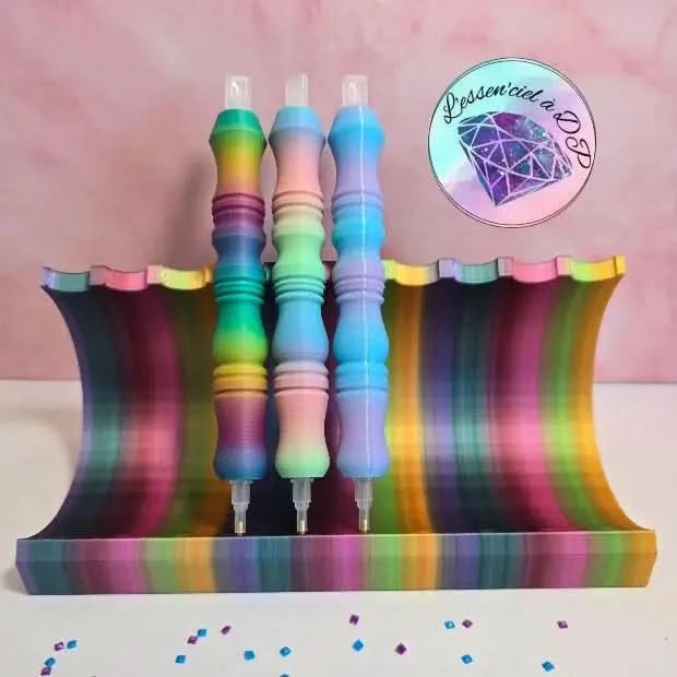 Support Stylets 3D Arc-en-Ciel - Diamond Painting - Art Thérapie - Broderie à Diamant