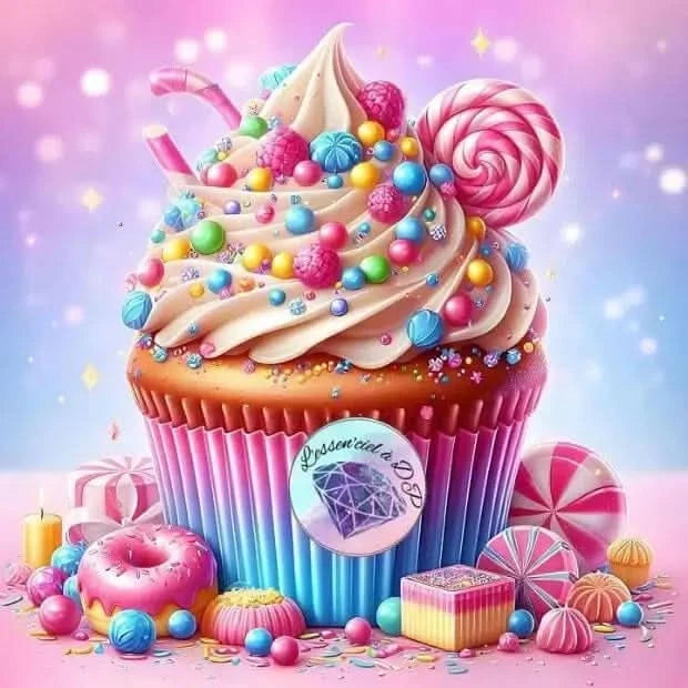 Art Thérapie - Diamond Painting Cupcake Gourmand - Broderie à Diamant - Dimension de la toile: 60 x 60 cm