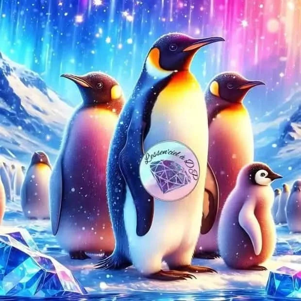 Art Thérapie - Diamond Painting Famille Pingouins sur la Banquise - une scène hivernale ou trois pingouins et un razorbill (enfant pingouin) admire les étoiles. - Broderie à Diamant - Dimension de la toile: 60 x 60 cm