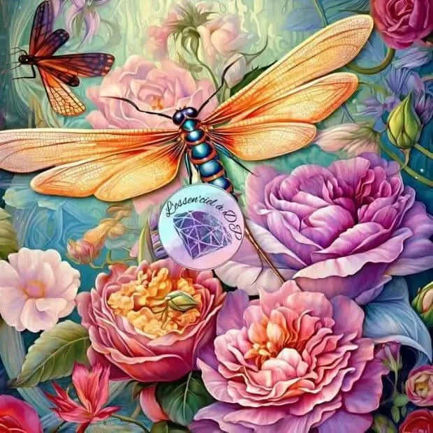 Art Thérapie - Toile Diamond Painting Libellules - Broderie à Diamant - Dimension de la toile: 60 x 60 cm