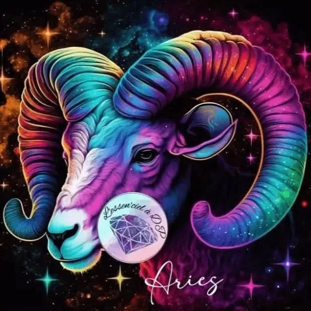 Art Thérapie - Toile Diamond Painting Signe du Zodiaque, Signe Astrologique du Bélier - Broderie à Diamant - Dimension de la toile: 50 x 60 cm