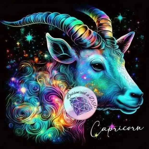 Art Thérapie - Toile Diamond Painting Signe du Zodiaque, Signe Astrologique du Capricorne - Broderie à Diamant - Dimension de la toile: 50 x 60 cm