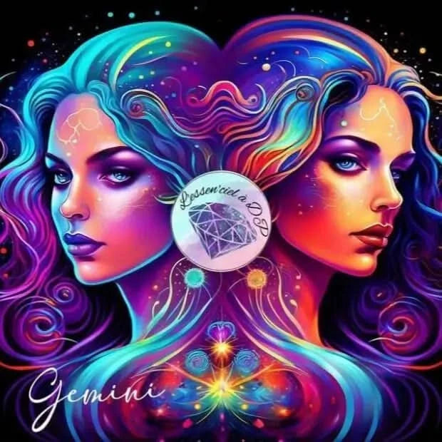 Art Thérapie - Toile Diamond Painting Signe du Zodiaque, Signe Astrologique du Gémeaux Femme - Broderie à Diamant - Dimension de la toile: 50 x 60 cm