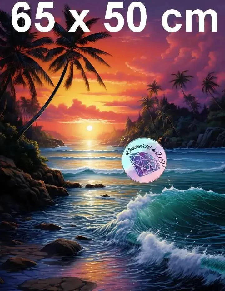 Art Thérapie - Toile Diamond Painting Voyage dans le Sud - Broderie à Diamant - Dimension de la toile: 50 x 65 cm