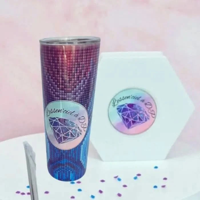 Tumbler Crépuscule - Gobelet Bonne Qualité - Art Thérapie - Diamond Painting - Broderie à Diamant