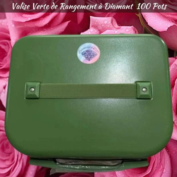 Valise de Rangement Diamant 100 Pots Couleur: Vert - Art Thérapie - Diamond Painting - Broderie à Diamant