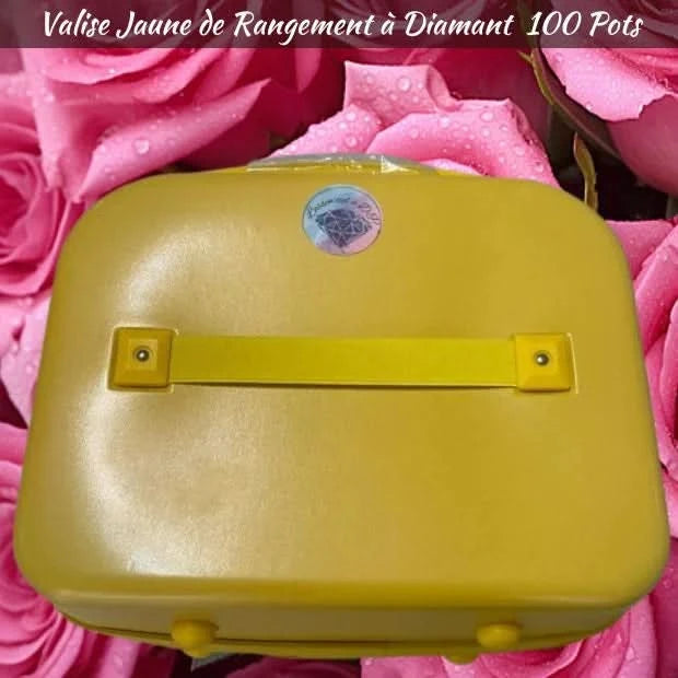 Valise de Rangement Diamant 100 Pots Couleur: Jaune - Art Thérapie - Diamond Painting - Broderie à Diamant