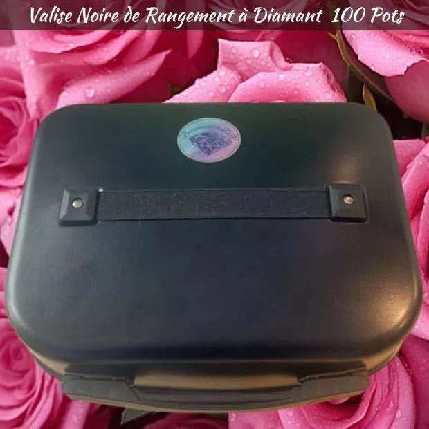 Valise Noire de Rangement Diamant 100 Pots - Art Thérapie - Diamond Painting - Broderie à Diamant