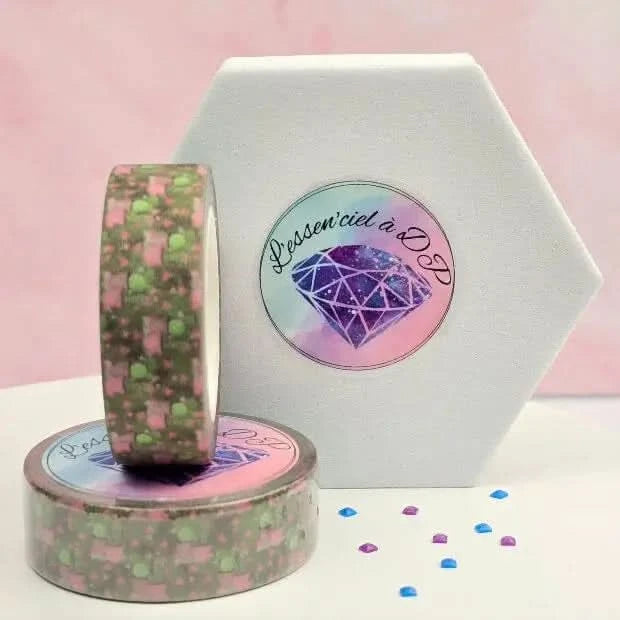 Washi Tape Cactus - Dimension: 5 mètres x 15 mm de largeur - Art Thérapie - Broderie à Diamant - Diamond Painting