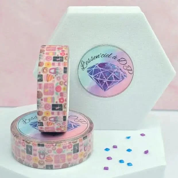 Washi Tape Fête des Mères - Dimension: 5 mètres x 15 mm de largeur - Art Thérapie - Broderie à Diamant - Diamond Painting
