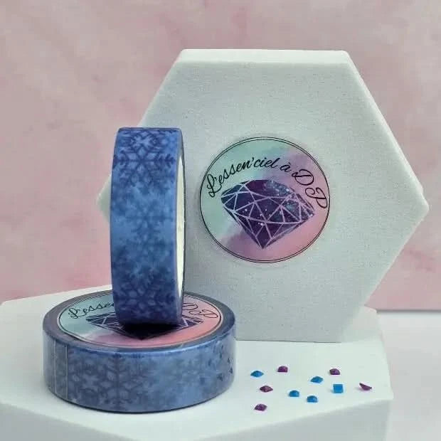 Washi Tape Flocon de Neige - Dimension: 5 mètres x 15 mm de largeur - Art Thérapie - Broderie à Diamant - Diamond Painting