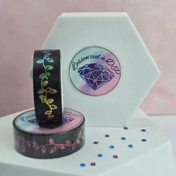 Washi Tape Guirlande de Noël Arc-En-Ciel - Dimension: 10 mètres x 15 mm de largeur - Art Thérapie - Broderie à Diamant - Diamond Painting