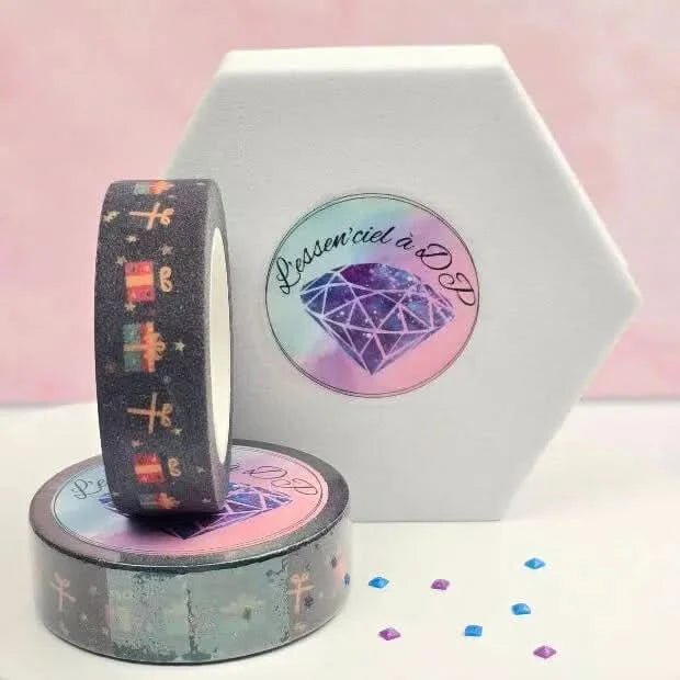 Washi Tape Paquet Cadeau - Dimension: 5 mètres x 15 mm de largeur - Art Thérapie - Diamond Painting - Broderie à Diamant