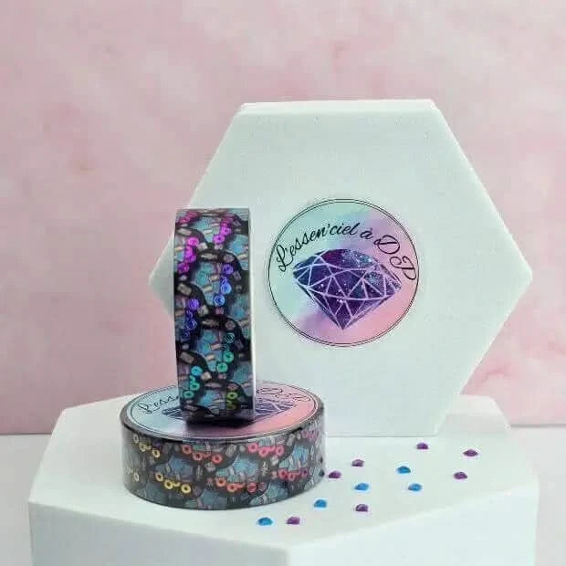 Washi Tape Patin à Roulettes Rainbow - Dimension: 10 mètres x 15 mm de largeur - Art Thérapie - Broderie à Diamant - Diamond Painting