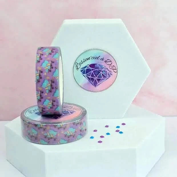 Washi Tape Patin à Roulettes - Dimension: 5 mètres x 15 mm de largeur - Art Thérapie - Broderie à Diamant - Diamond Painting