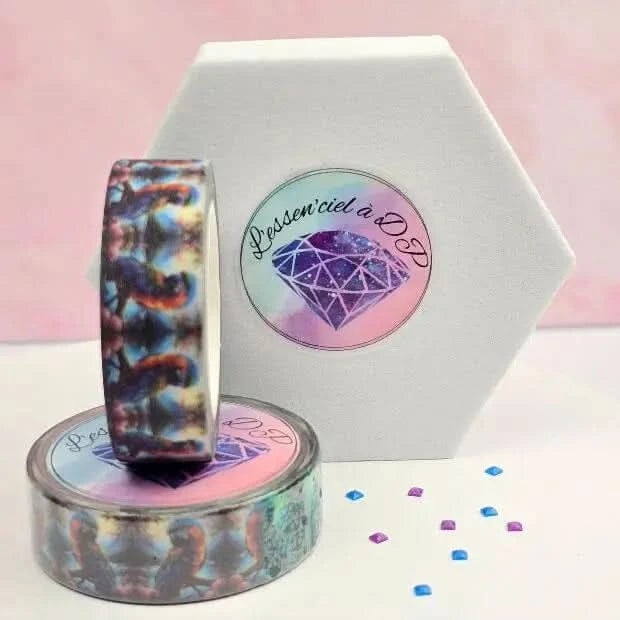 Washi Tape Perroquet - Dimension: 5 mètres x 15 mm de largeur - Art Thérapie - Diamond Painting - Broderie à Diamant