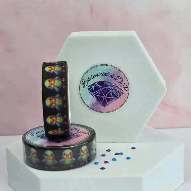 Washi Tape Poussin Choupy - Dimension: 5 mètres x 15 mm de largeur - Art Thérapie - Broderie à Diamant - Diamond Painting