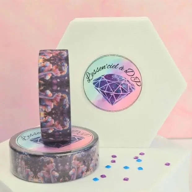 Washi Tape Princesse Rêveuse - Dimension: 5 mètres x 15 mm de largeur - Art Thérapie - Broderie à Diamant - Diamond Painting