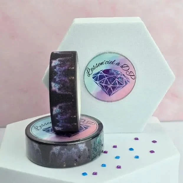 Washi Tape Tigre Holo - Dimension: 5 mètres x 15 mm de largeur - Art Thérapie - Broderie à Diamant - Diamond Painting