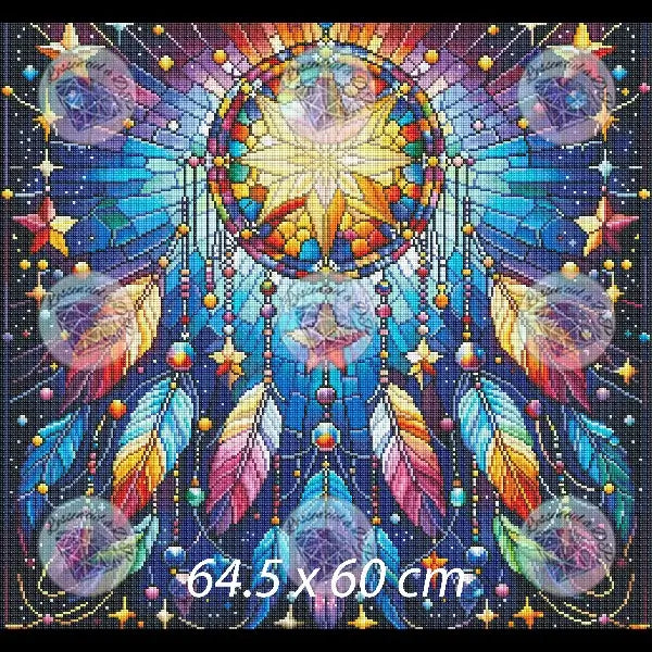 Art Thérapie - Toile Diamond Painting Attrape-étoile - Broderie Diamant - Dimension : 64.5 x 60 cm