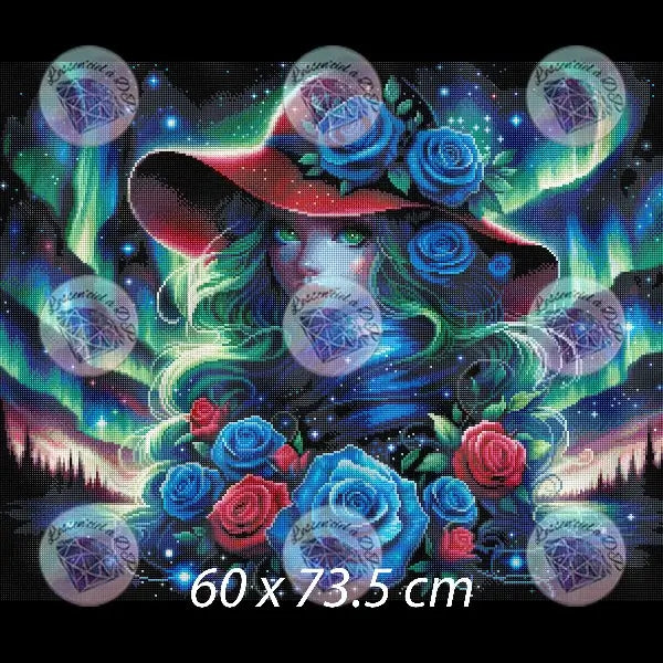 Art Thérapie - Toile Diamond Painting Dame du Nord (rendu carré) - Broderie Diamant - Dimension de la toile: 60 x 73.5 cm