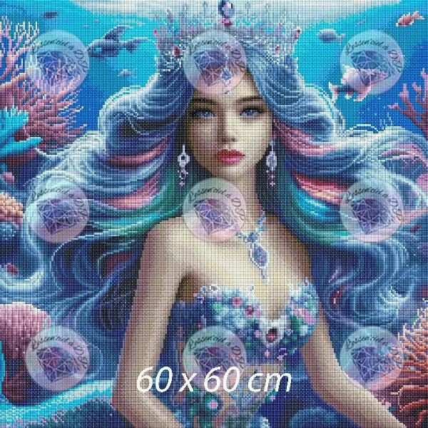 Art Thérapie - Toile Diamond Painting Reine Atlanta - Broderie Diamant - Dimension: 60 x 60 cm