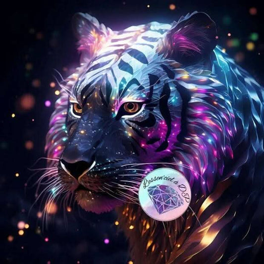 Art Thérapie - Toile Diamond Painting Tigre Holo - Broderie à Diamant - Dimension de la toile: 60 x 60 cm