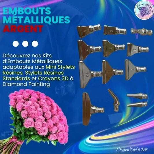 Kit embouts métallique Argent - Art Thérapie - Diamond Painting - Broderie à Diamant