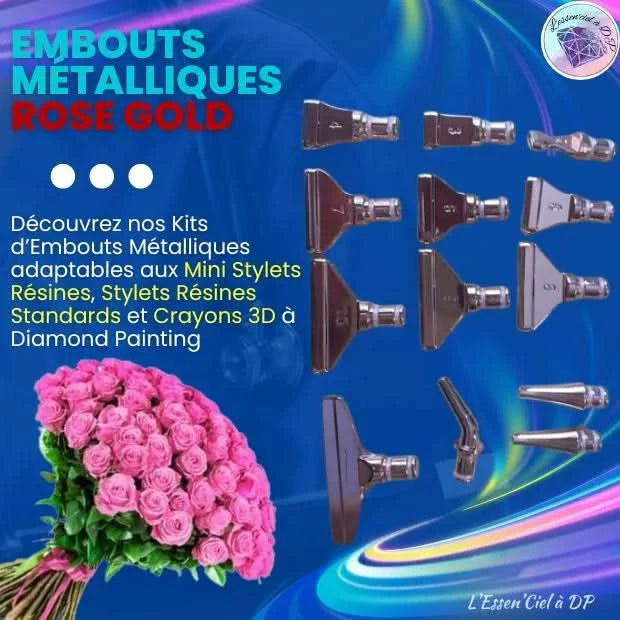 Kit Embouts Métallique Roses Gold - Art Thérapie - Diamond Painting - Broderie à Diamant