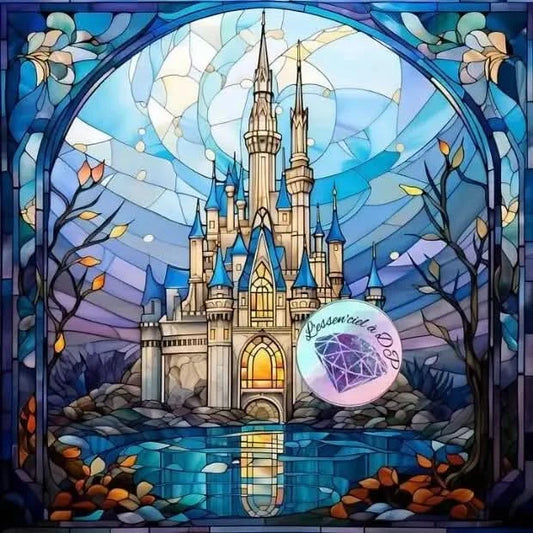 Art Thérapie - Toile Diamond Painting Château Princesse - Broderie à Diamant - Dimension de la toile: 60 x 60 cm