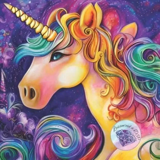 Art Thérapie - Toile Diamond Painting Licorne Ailée Arc-En-Ciel - Broderie à Diamant